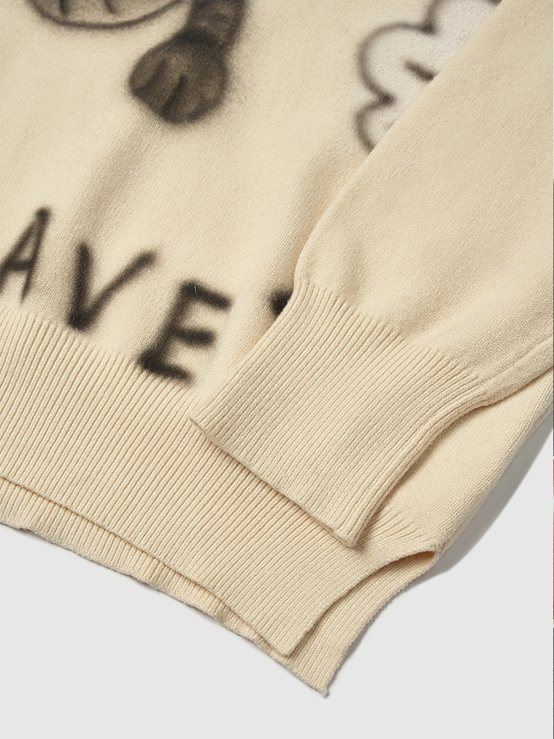 Loose Fit Caterpillar Printed Sweater