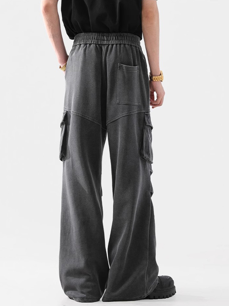 Crinkle Wash And Tactical Drape Relaxed Workwear Pants