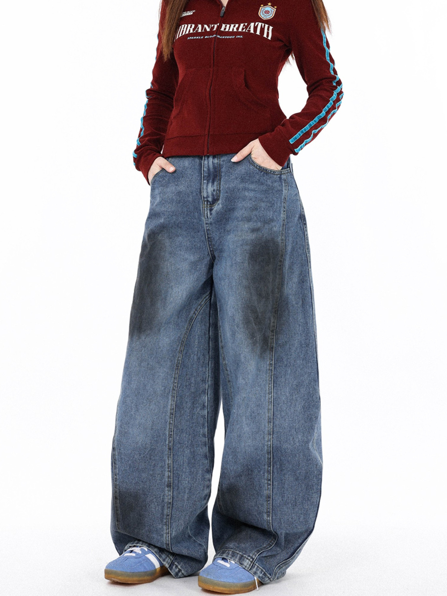 Washed Mopping Drape Loose Versatile Dirty Casual Pants