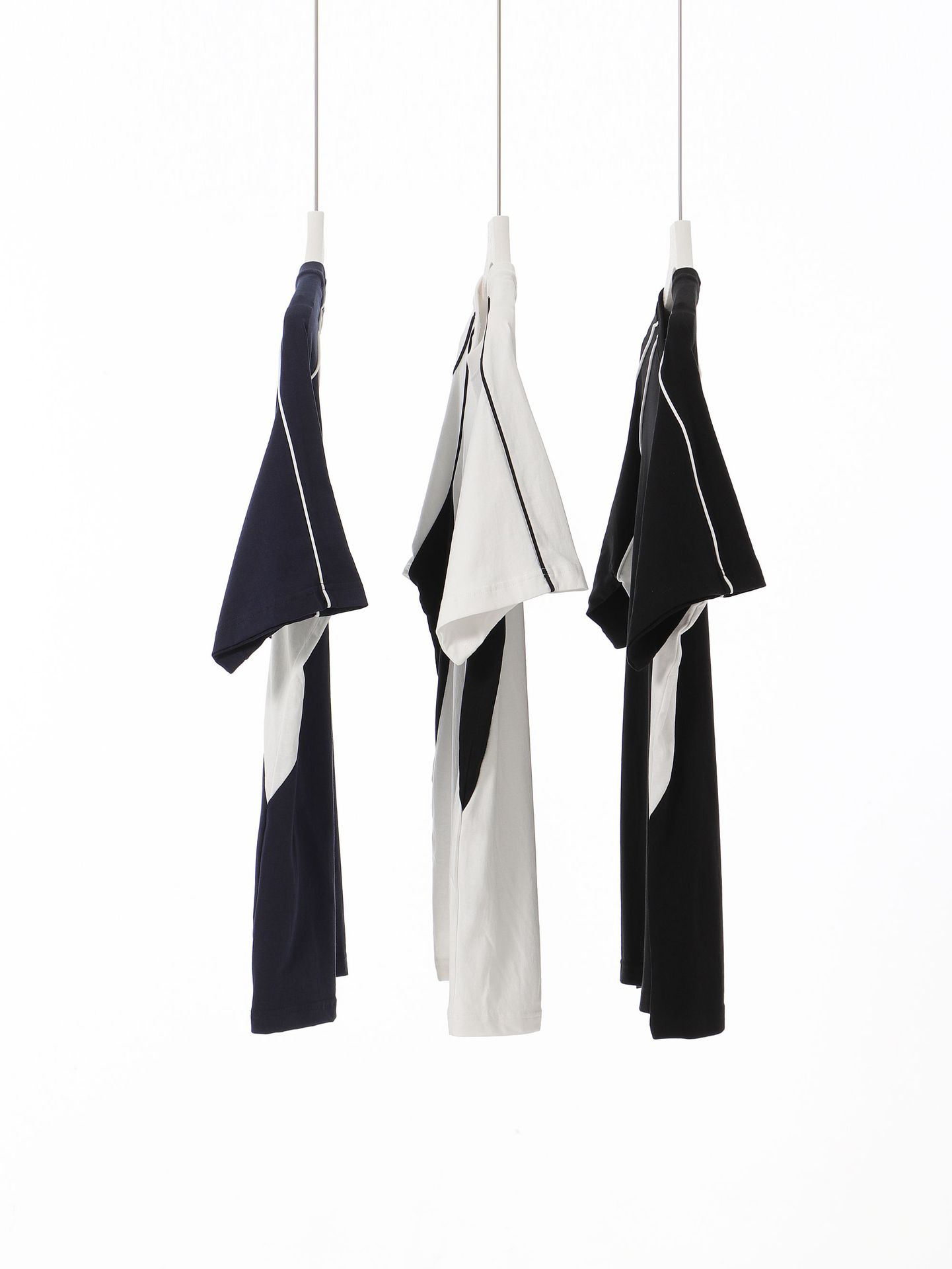 Color Block Crew Neck Heavyweight Cotton Relaxed Fit T-shirt  With Geometric Detailing