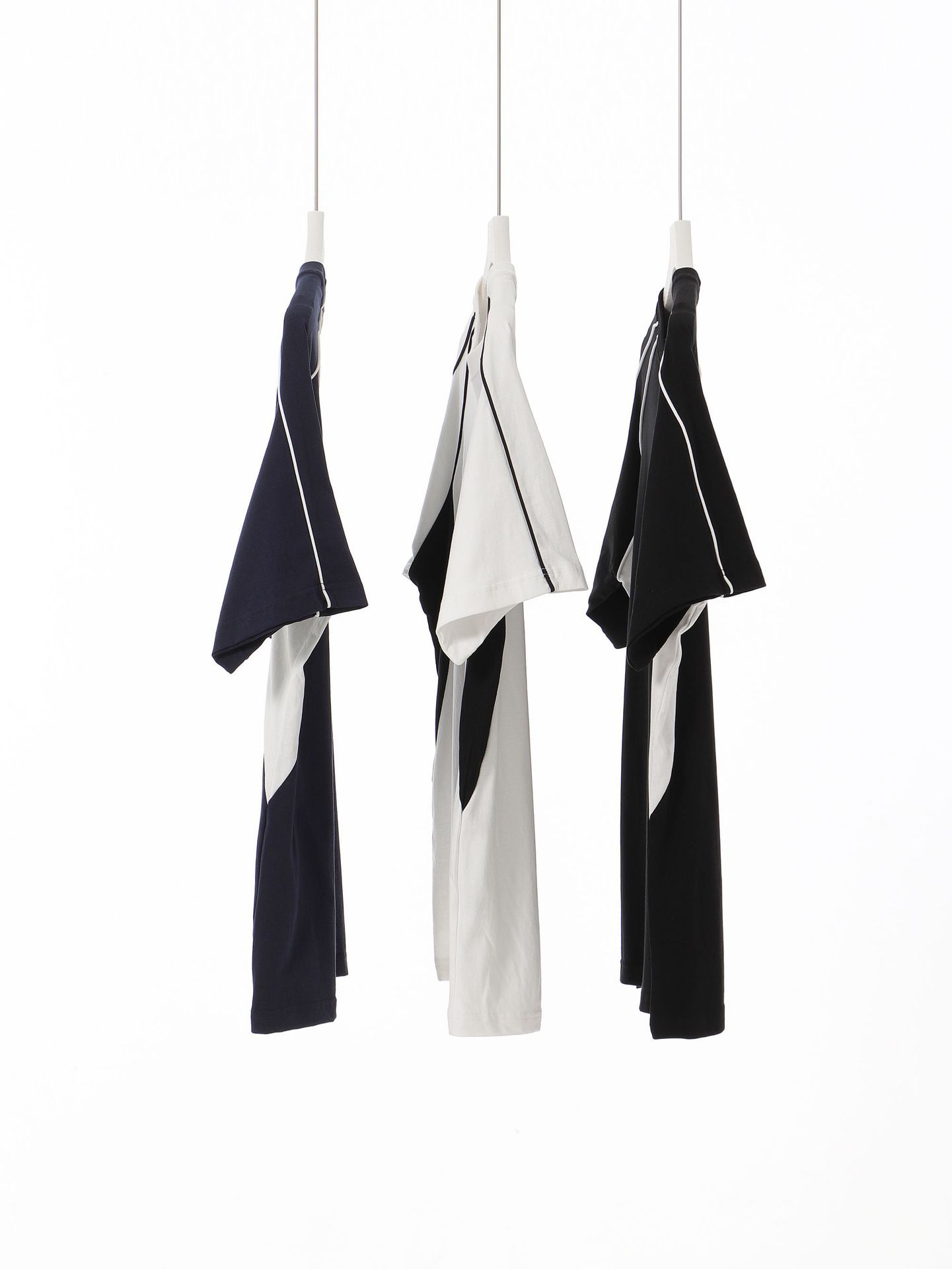 Color Block Crew Neck Heavyweight Cotton Relaxed Fit T-shirt  With Geometric Detailing