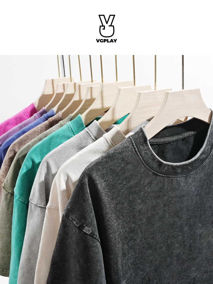 Basic Washed Short-sleeved Cotton T-shirt