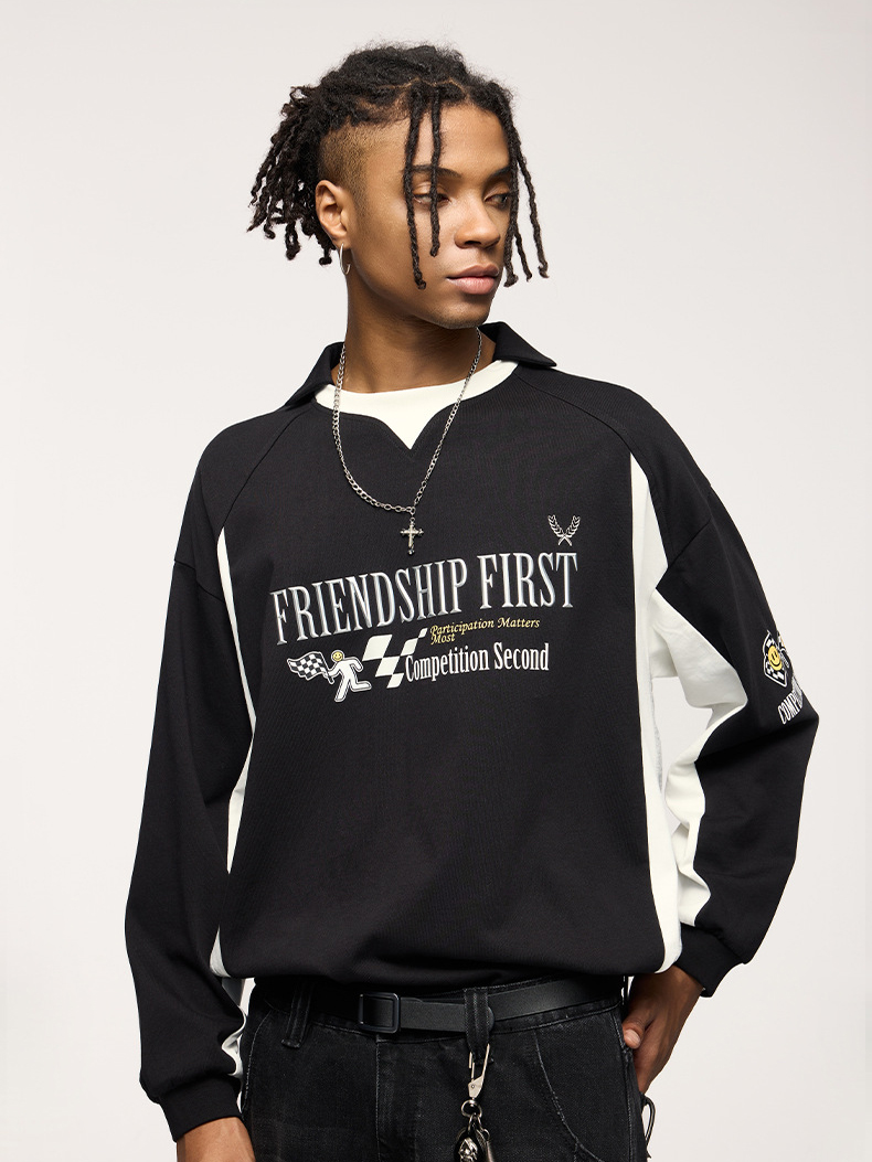 Sporty Chic 3D Print Vintage Retro Long Sleeve Cotton Top T-shirt