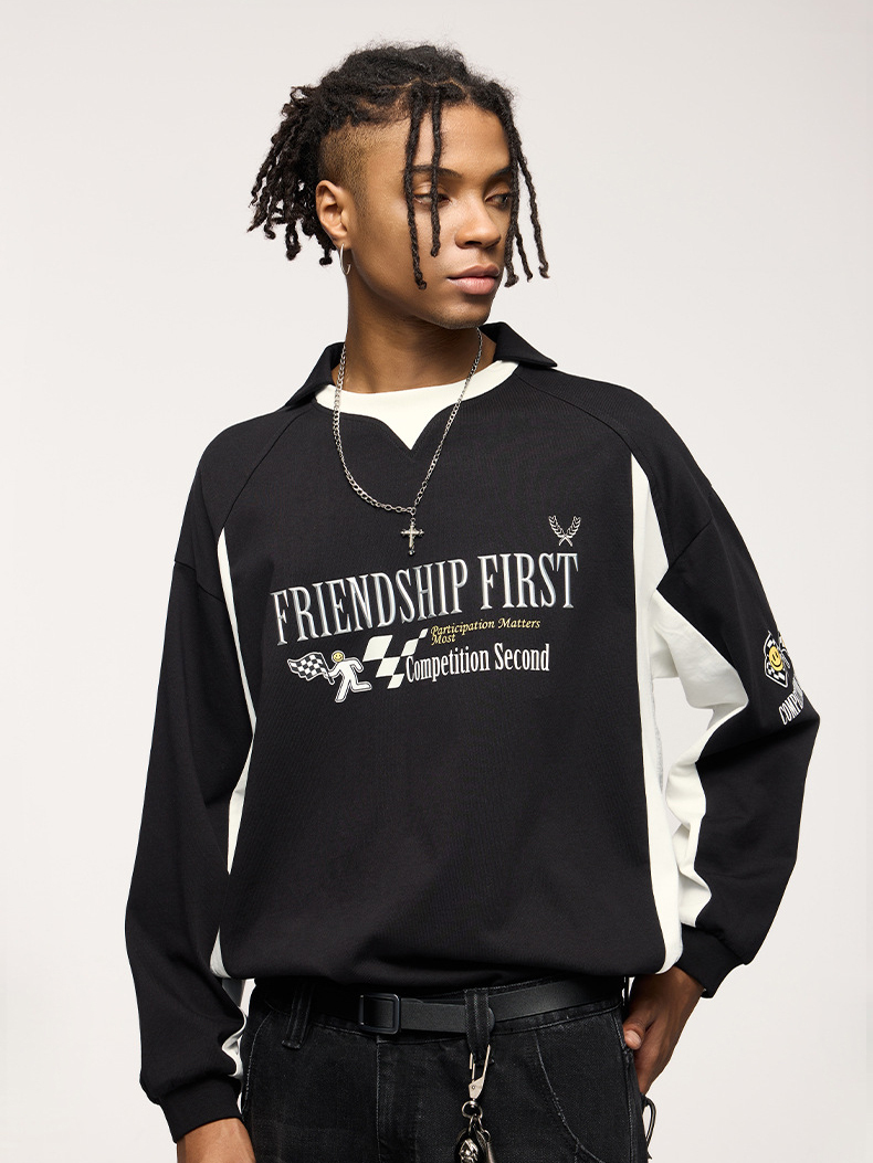 Sporty Chic 3D Print Vintage Retro Long Sleeve Cotton Top T-shirt