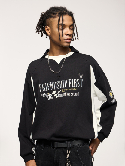 Sporty Chic 3D Print Vintage Retro Long Sleeve Cotton Top T-shirt