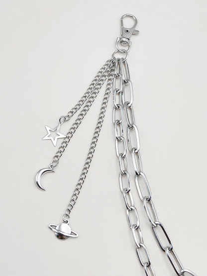 Punk style fashion planet metal pendant multi-layer trouser chain