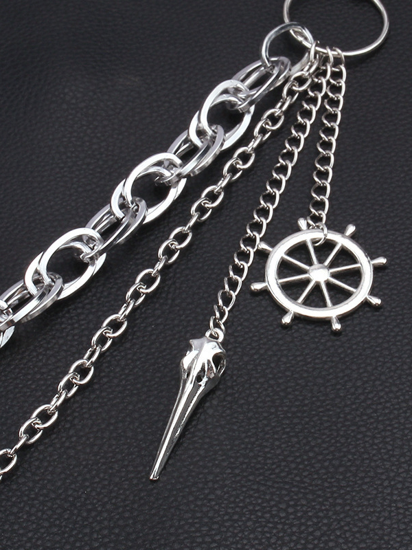 Skull Crow Beak Pendant Metal Trouser Chain