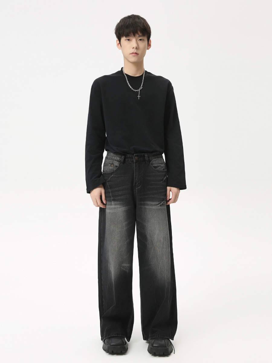 Vintage Charcoal Whisker Wash Jeans