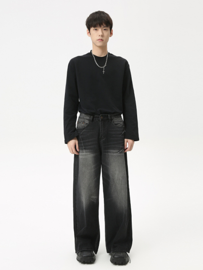 Vintage Charcoal Whisker Wash Jeans