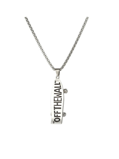 Skateboard Shape Titanium Necklace