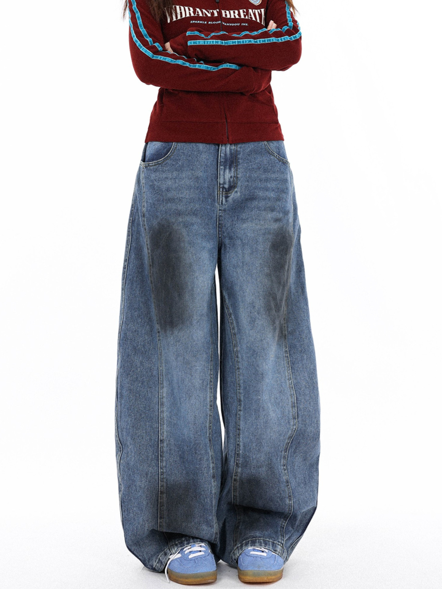 Washed Mopping Drape Loose Versatile Dirty Casual Pants