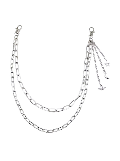 Punk style fashion planet metal pendant multi-layer trouser chain