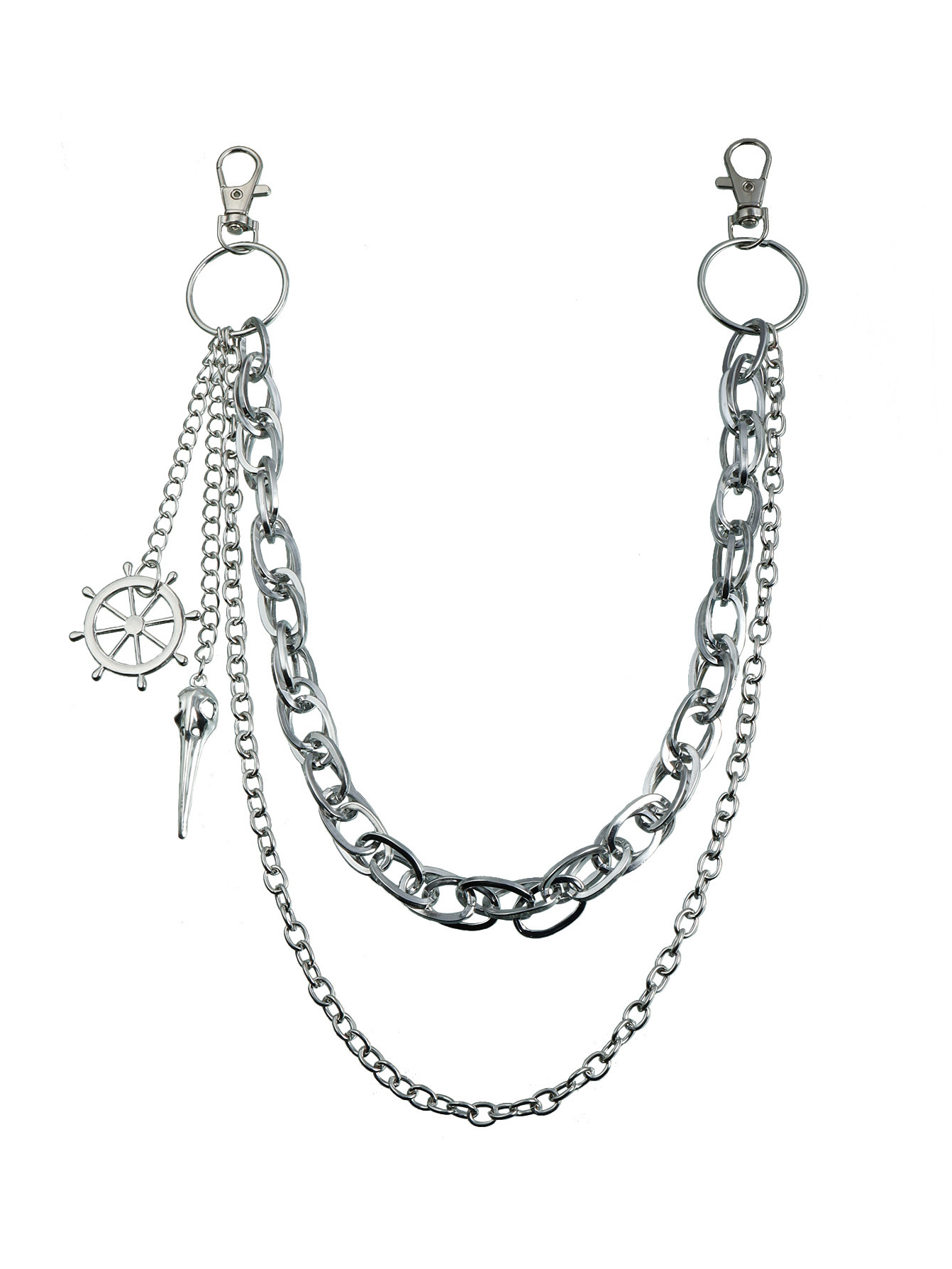 Skull Crow Beak Pendant Metal Trouser Chain