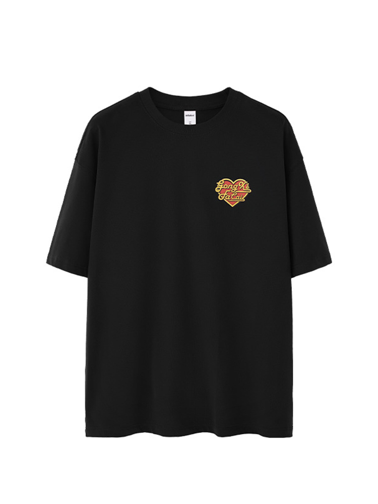 [Copy]Gradient Graffiti Letter Print Street Loose Short-sleeved T-shirt