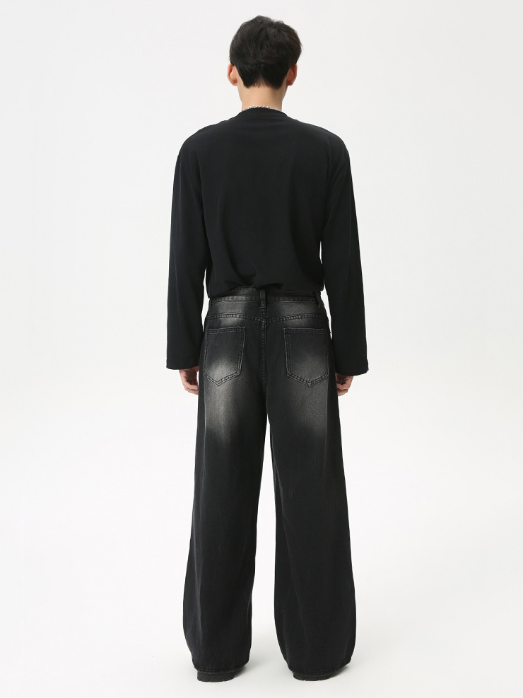 Vintage Charcoal Whisker Wash Jeans