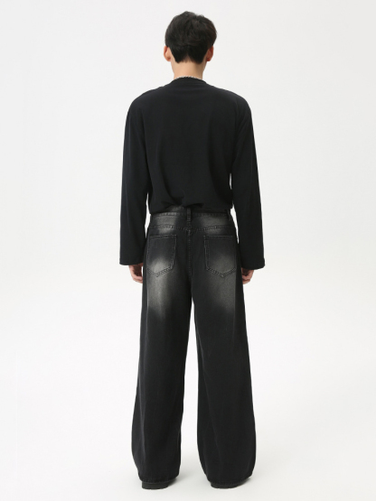 Vintage Charcoal Whisker Wash Jeans