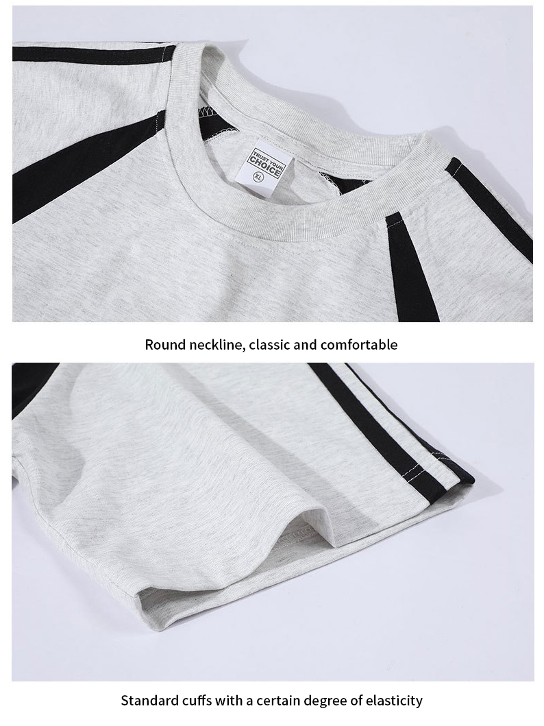 Retro Heavyweight Color Block Cotton Raglan T-shirt