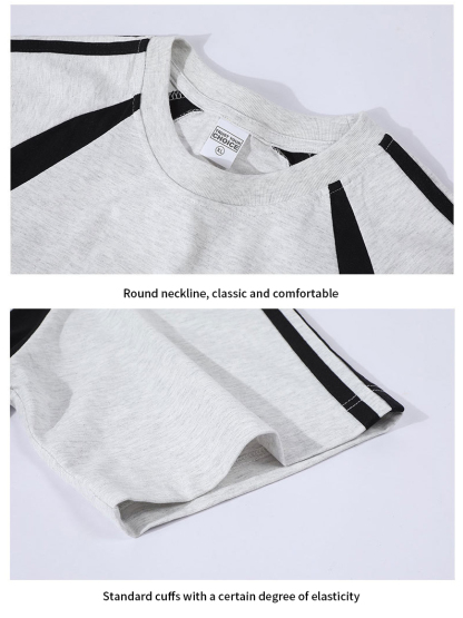Retro Heavyweight Color Block Cotton Raglan T-shirt