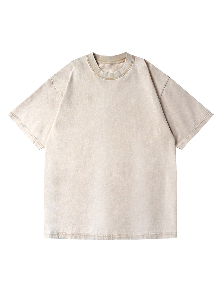 Basic Washed Short-sleeved Cotton T-shirt