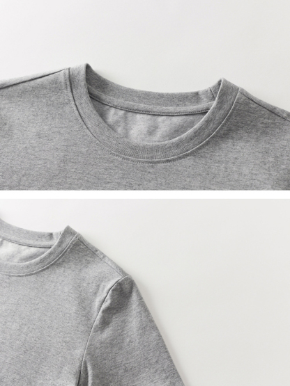 Basic Simple Straight Shoulder Short-sleeve T-shirt For Women