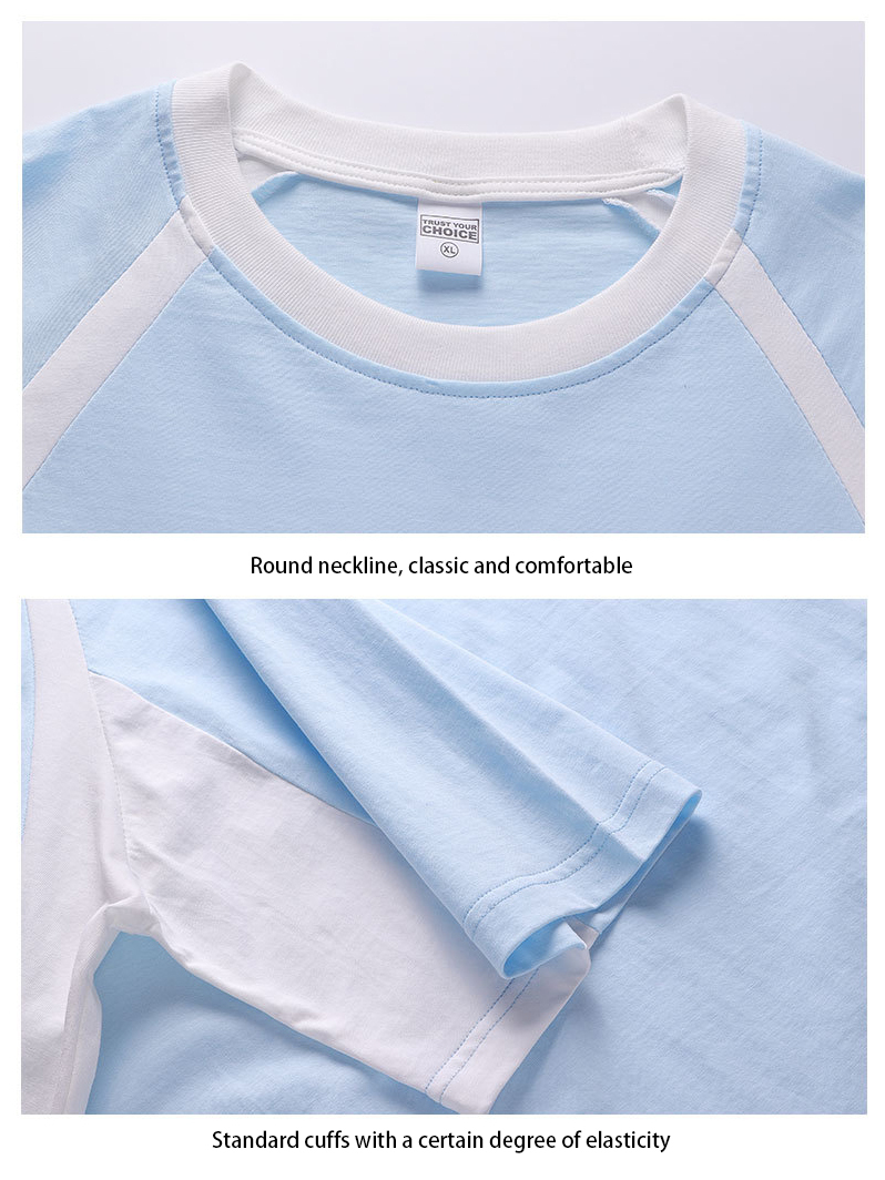 Retro Heavy Raglan Slash Short-Sleeve T-Shirt