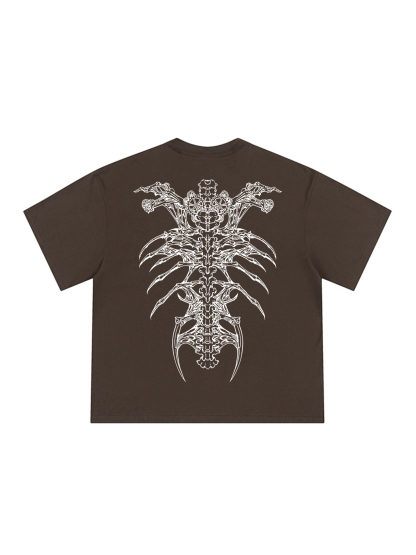 Insect Alien Loose Cropped Tops Short-sleeved Cotton T-shirt