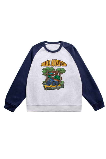 Jungle Adventure Print Long Sleeve Cotton T-Shirt