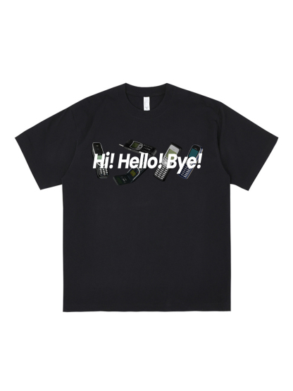 Make A Call Printed Short-sleeved Cotton T-shirt