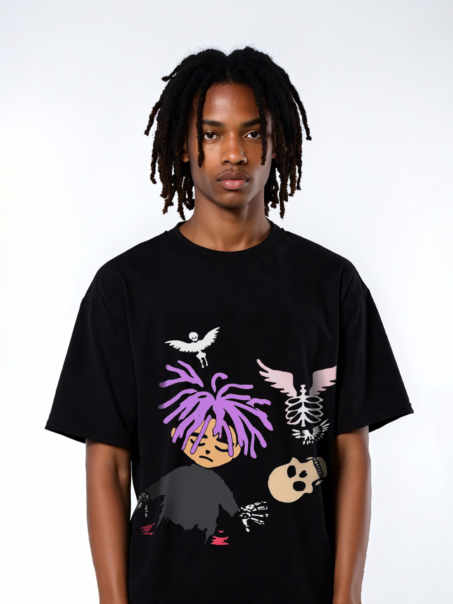 Skeleton Ghost Printed Short-sleeved Cotton T-shirt