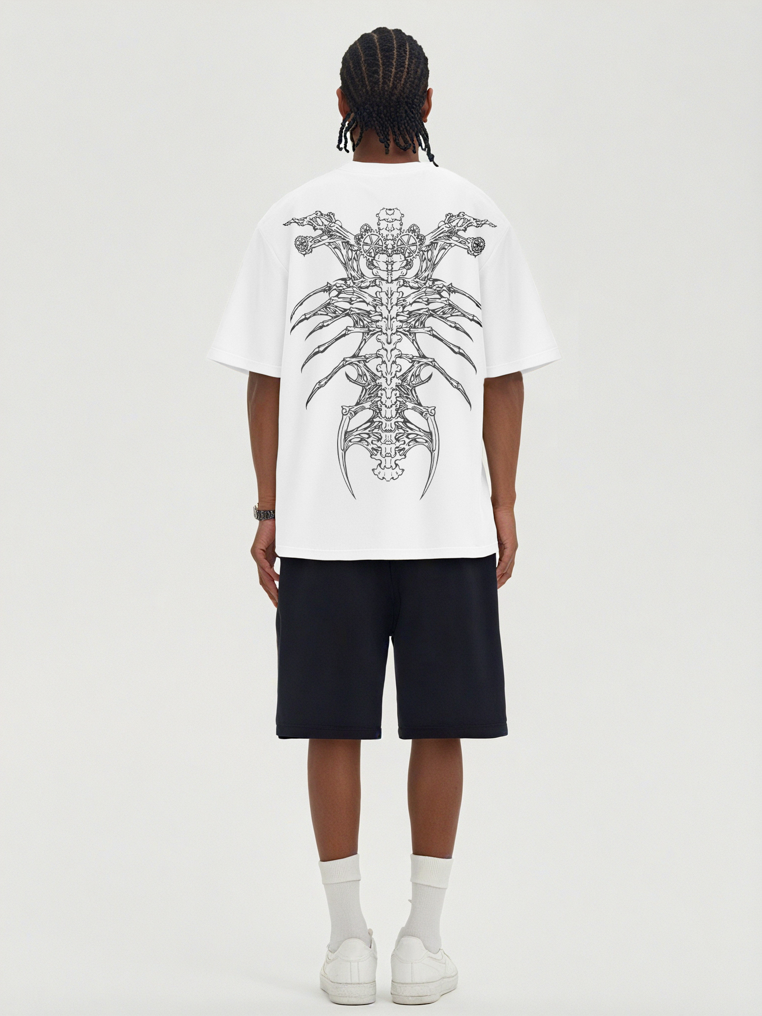 Insect Alien Loose Cropped Tops Short-sleeved Cotton T-shirt