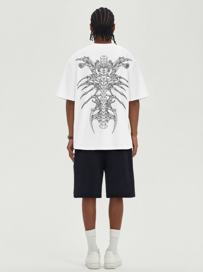 Insect Alien Loose Cropped Tops Short-sleeved Cotton T-shirt