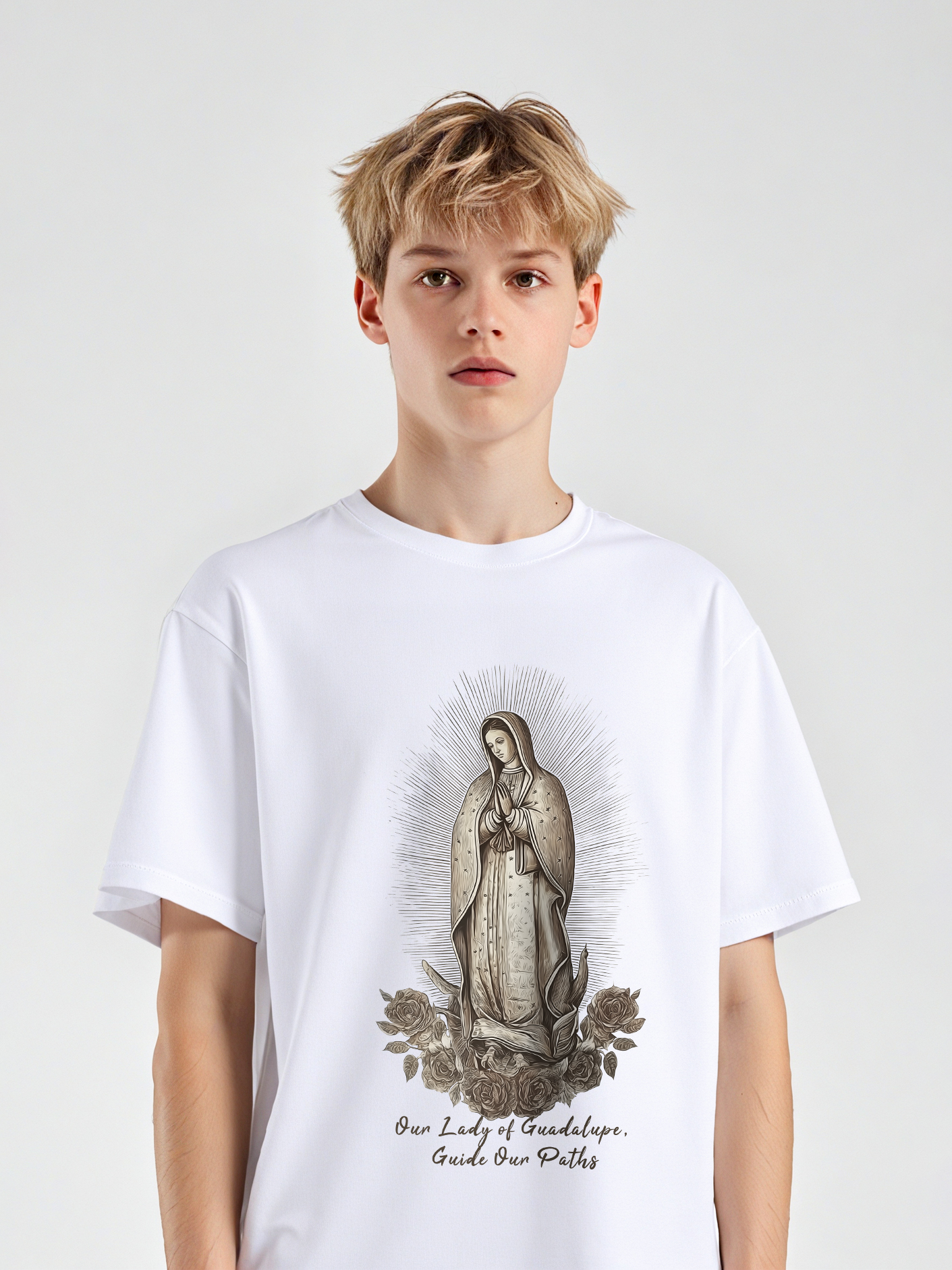 Guide Our Paths Printed Short-sleeved Cotton T-shirt