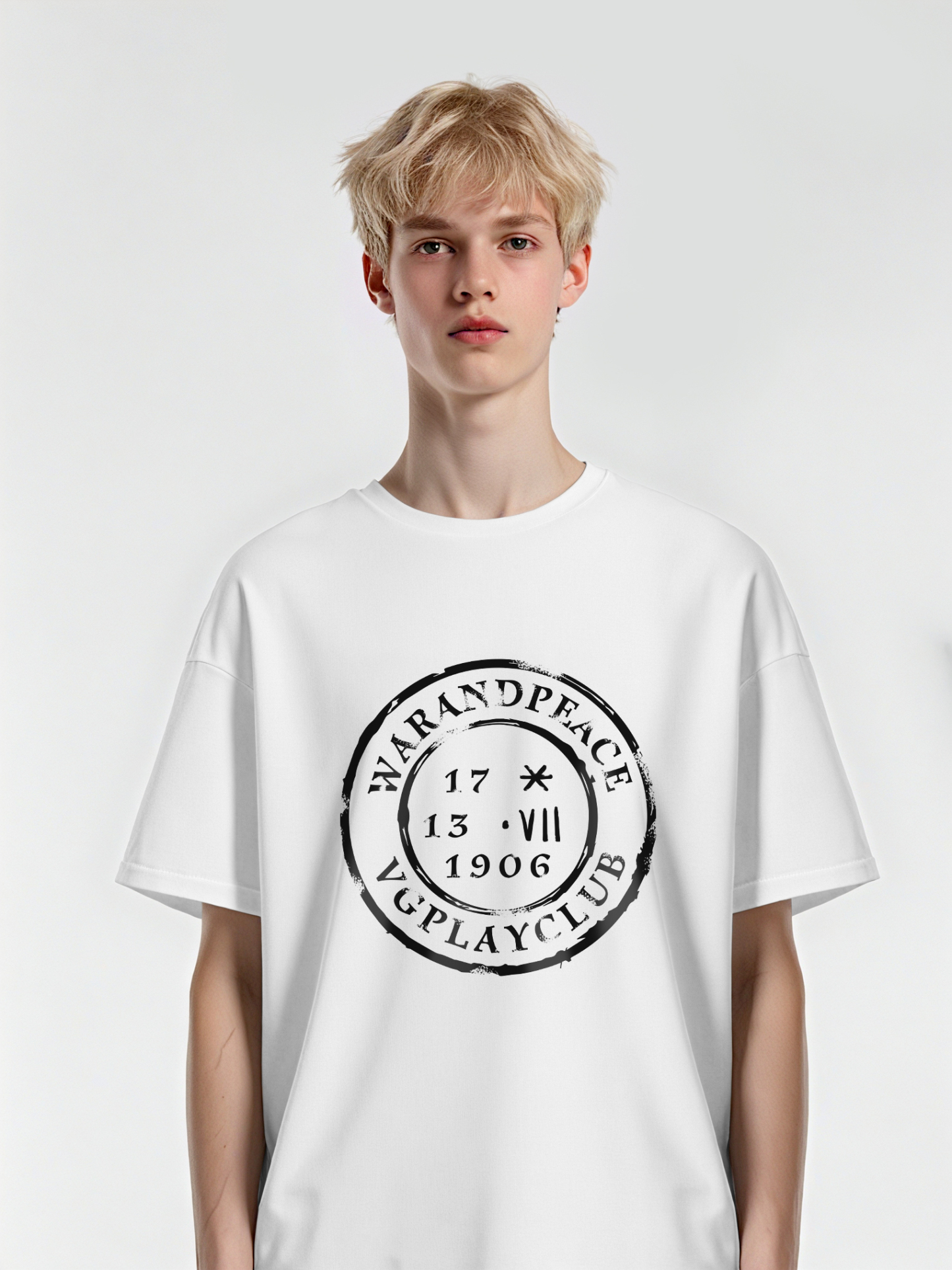 War And Peace Printed Short-sleeved Cotton T-shirt