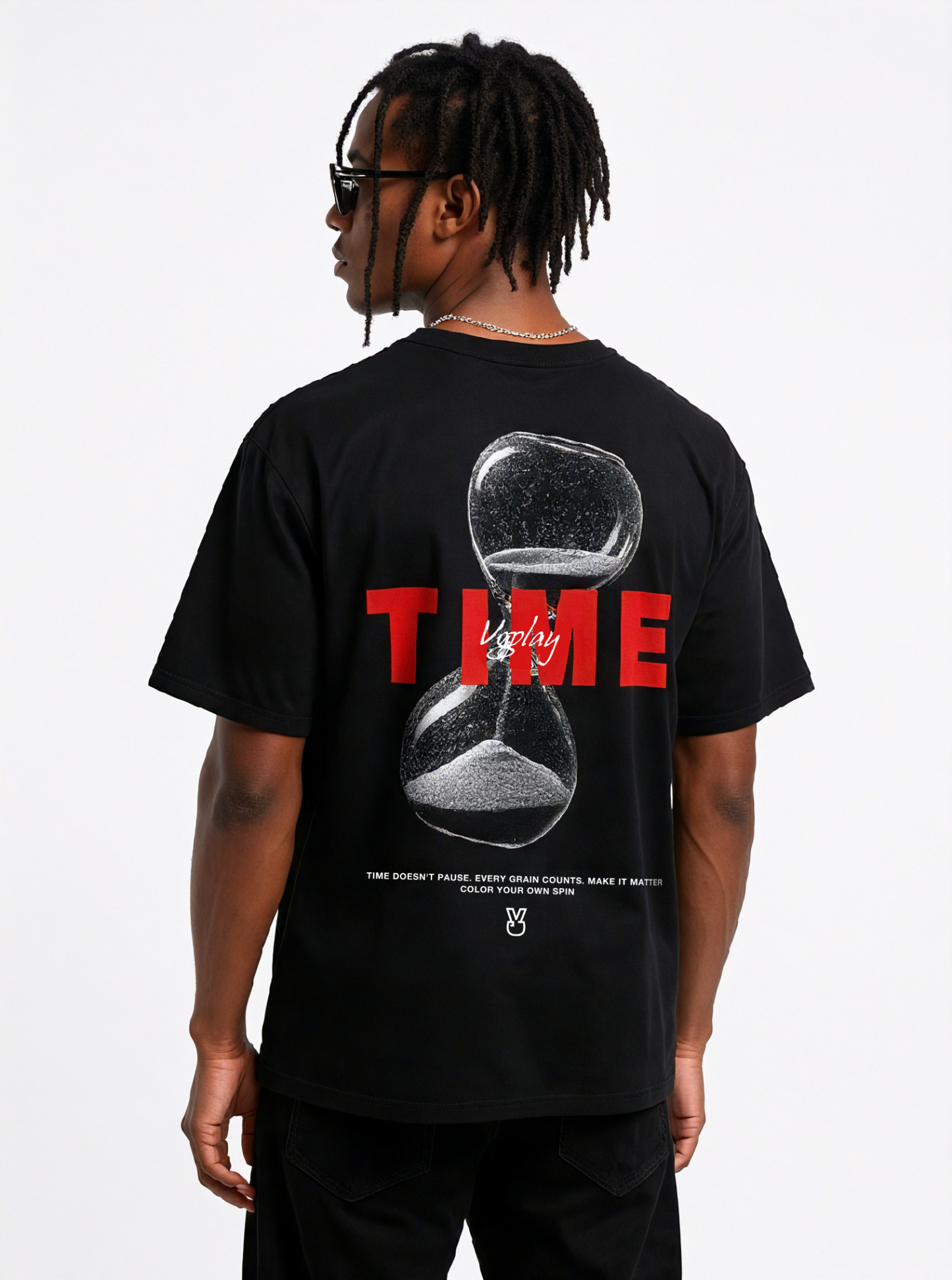 Hourglass Printed Short-sleeved Cotton T-shirt