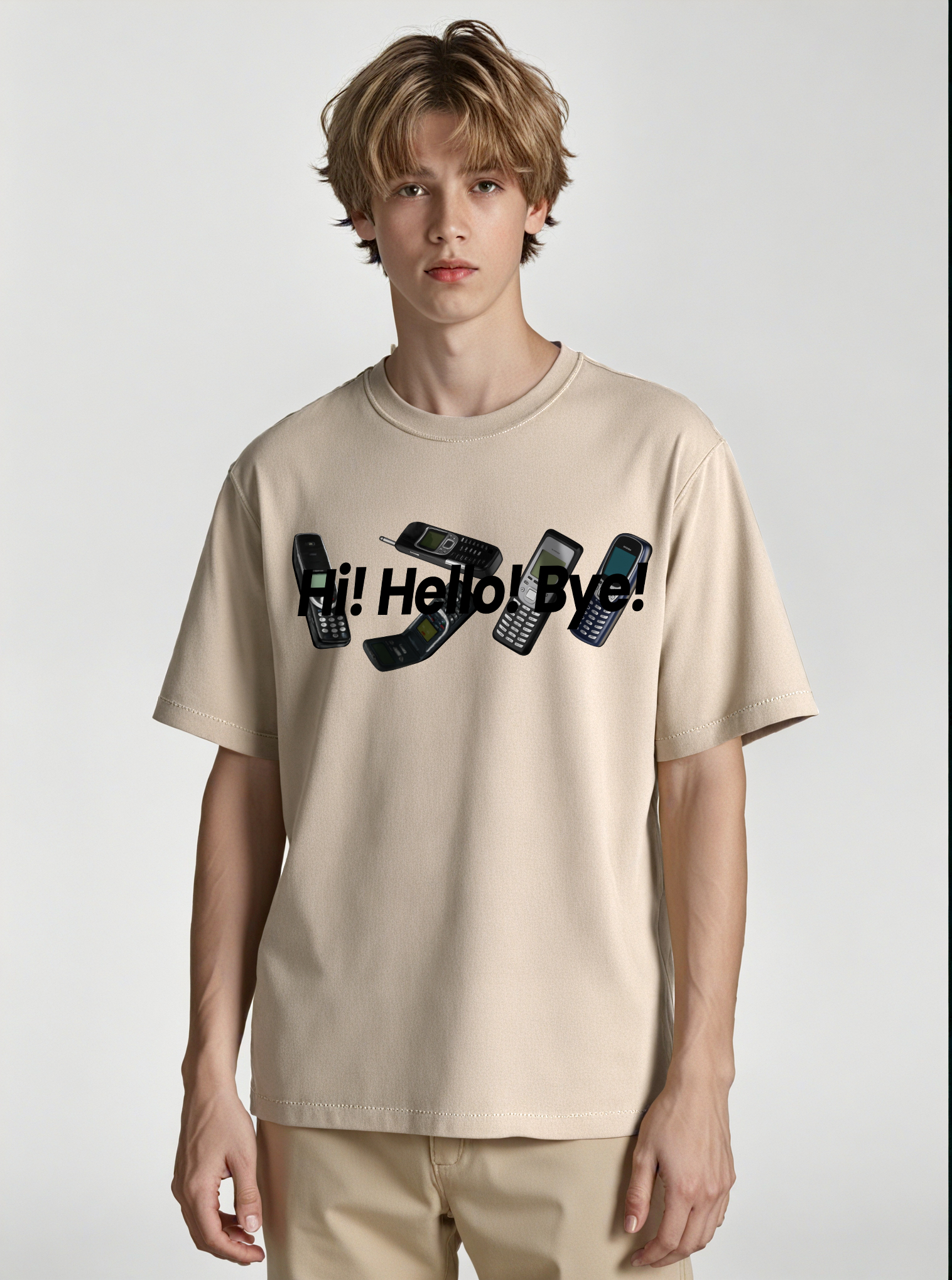 Make A Call Printed Short-sleeved Cotton T-shirt