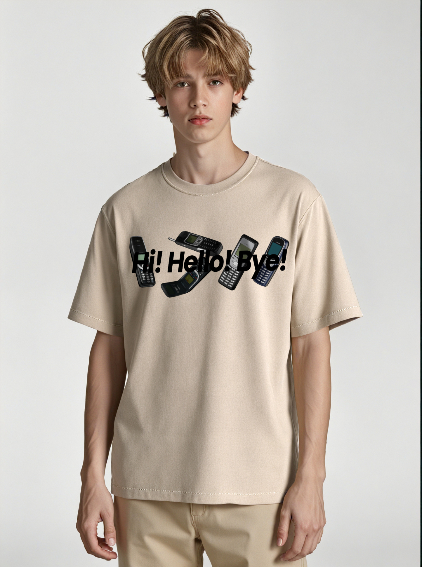 Make A Call Printed Short-sleeved Cotton T-shirt