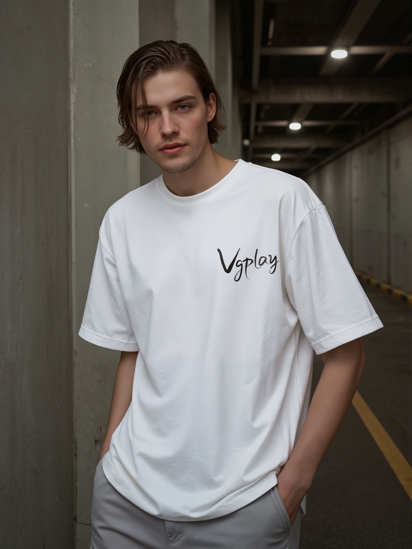 Vgplay Island Printed Short-sleeved Cotton T-shirt