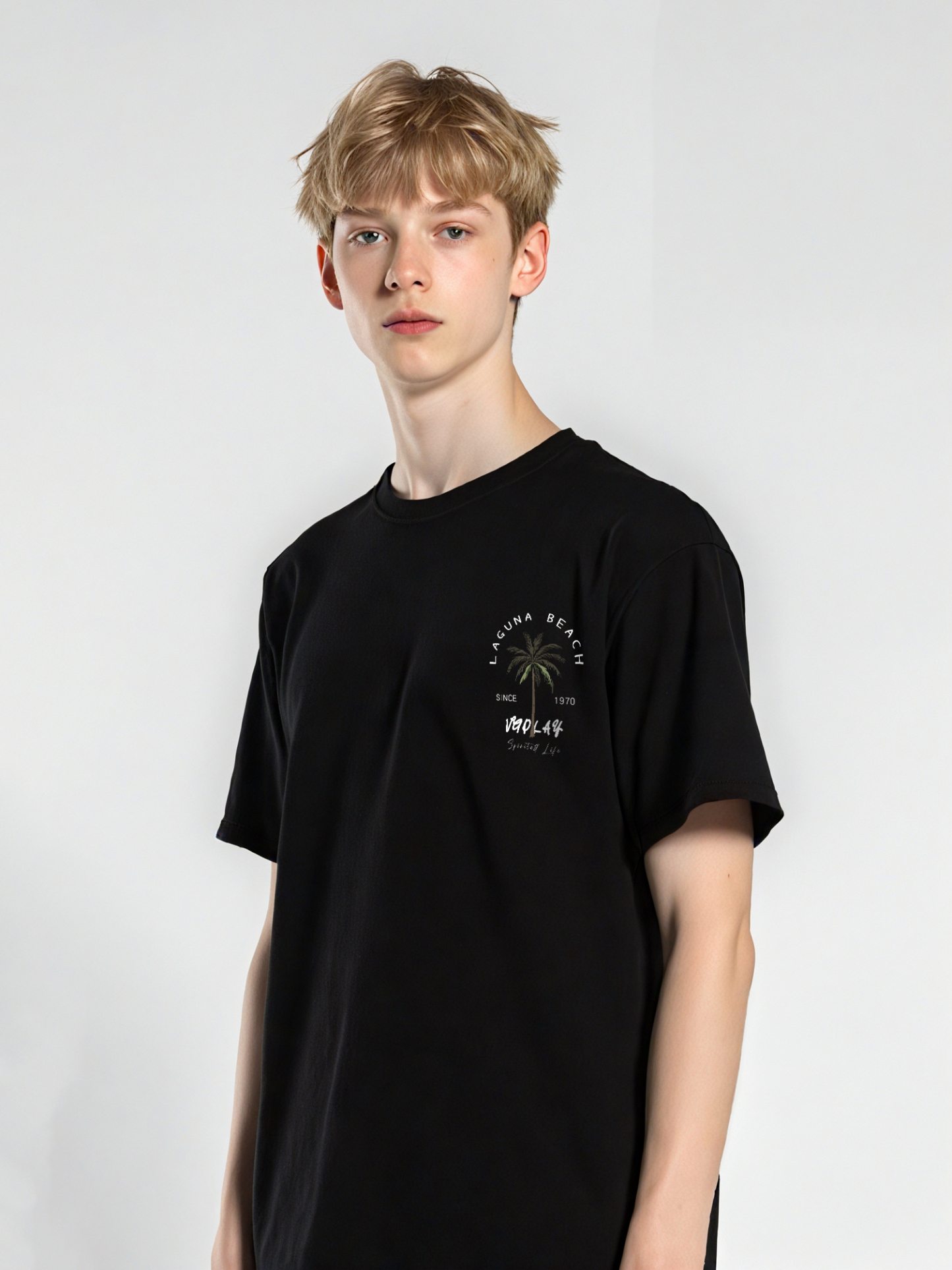 Laguna Beach Printed Short-sleeved Cotton T-shirt