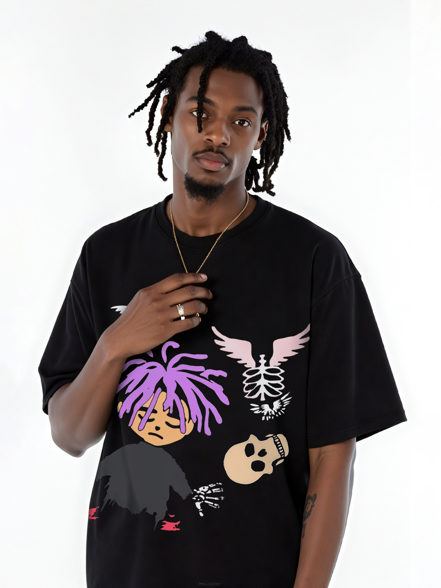 Skeleton Ghost Printed Short-sleeved Cotton T-shirt