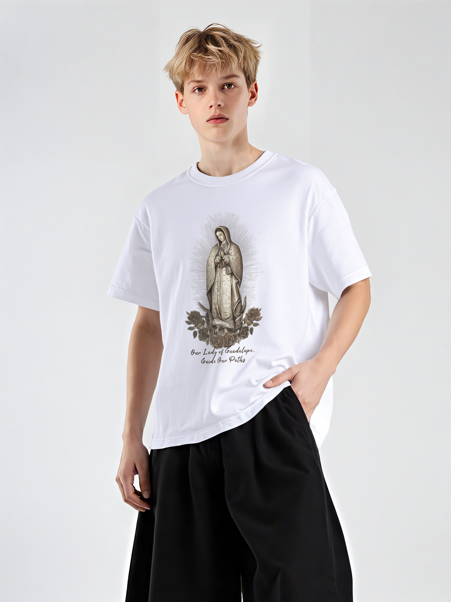 Guide Our Paths Printed Short-sleeved Cotton T-shirt
