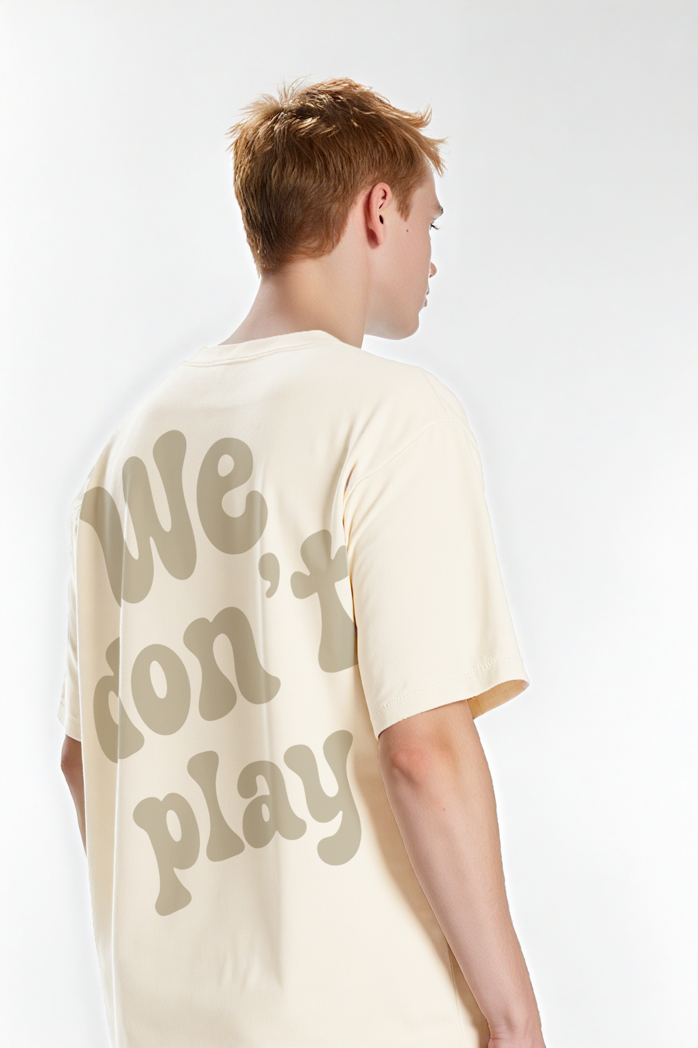 We Don't Play Printed Loose Cropped Tops Short-sleeved Cotton T-shirt