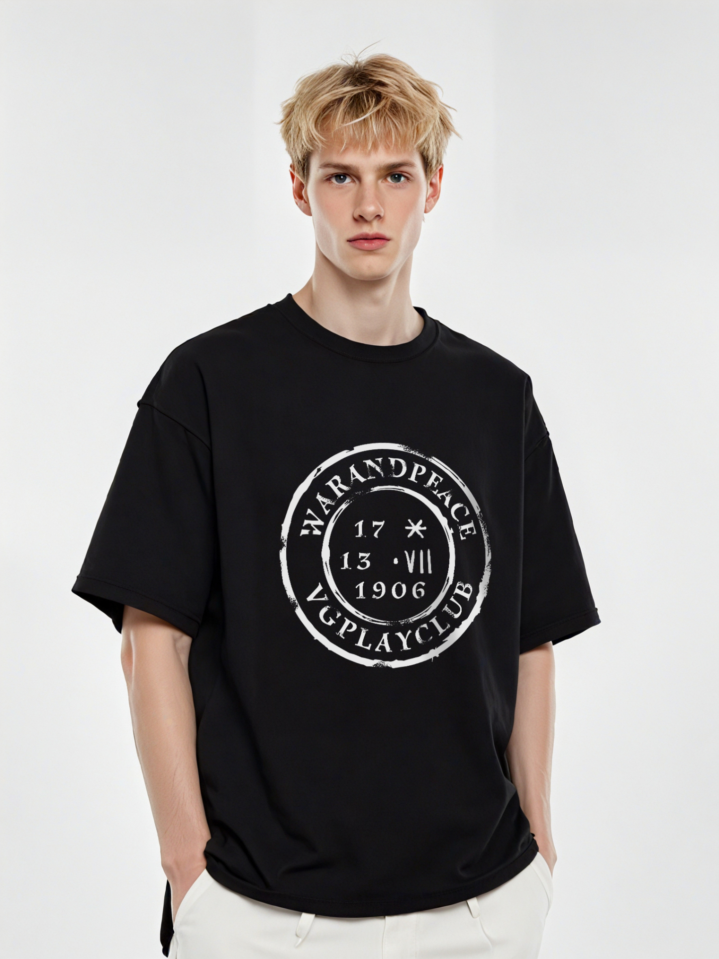 War And Peace Printed Short-sleeved Cotton T-shirt