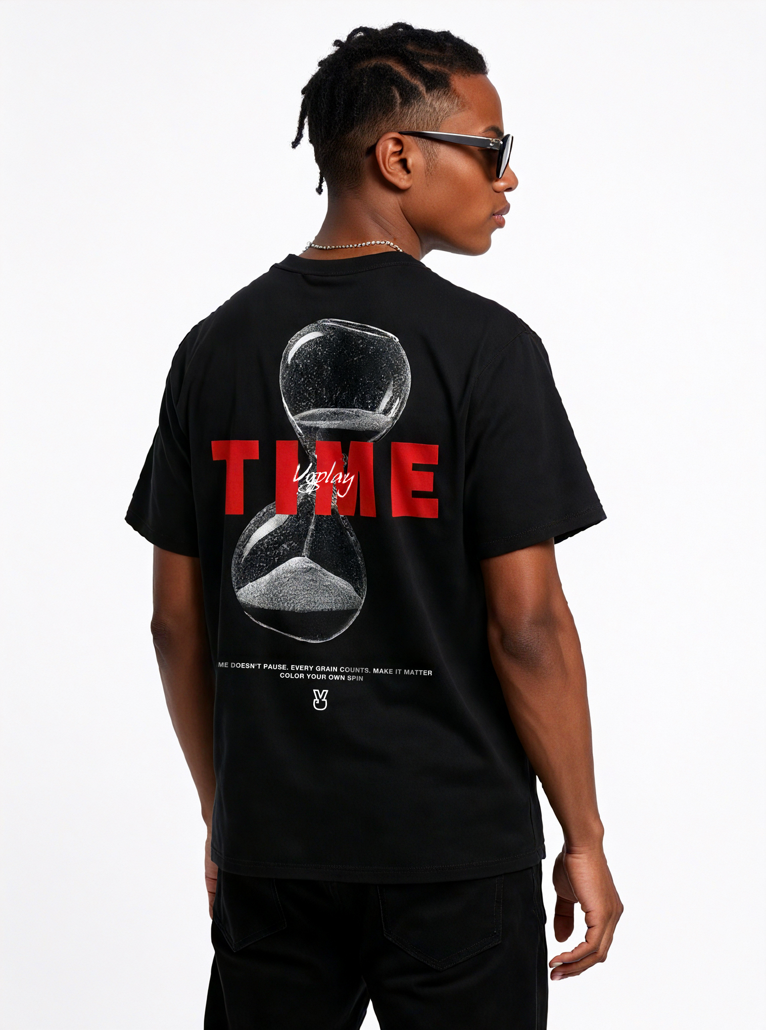 Hourglass Printed Short-sleeved Cotton T-shirt