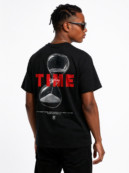 Hourglass Printed Short-sleeved Cotton T-shirt