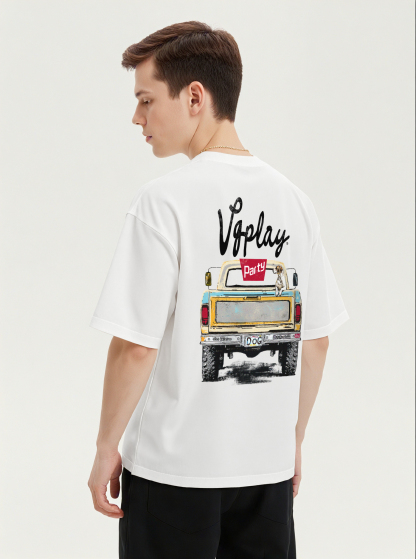 Pickup Truck Printed Short-sleeved Cotton T-shirt