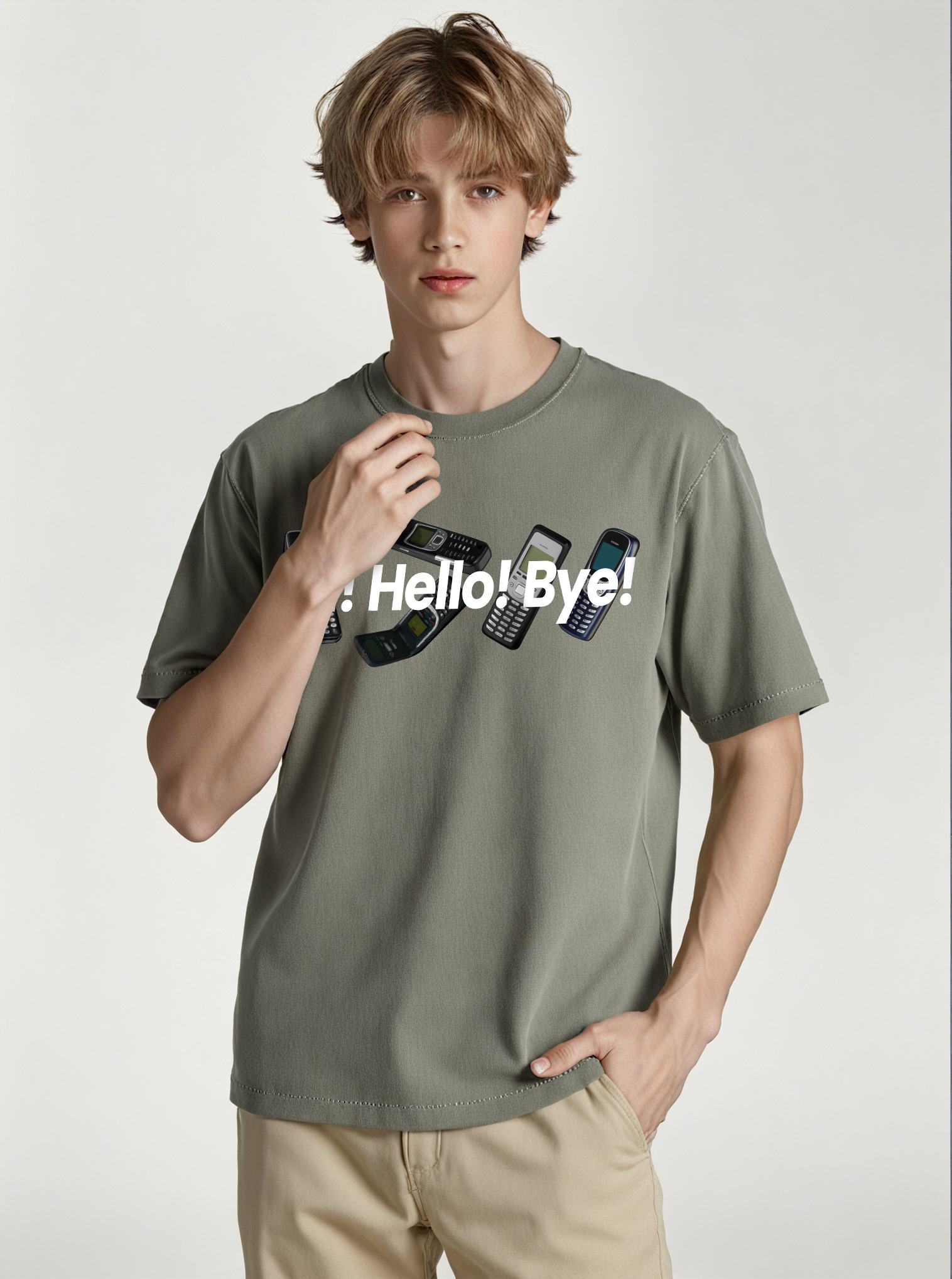 Make A Call Printed Short-sleeved Cotton T-shirt