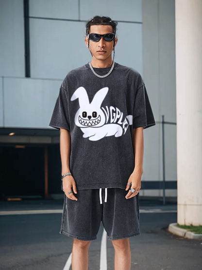 Vgplay Rabbit Printed Short-sleeved Cotton T-shirt