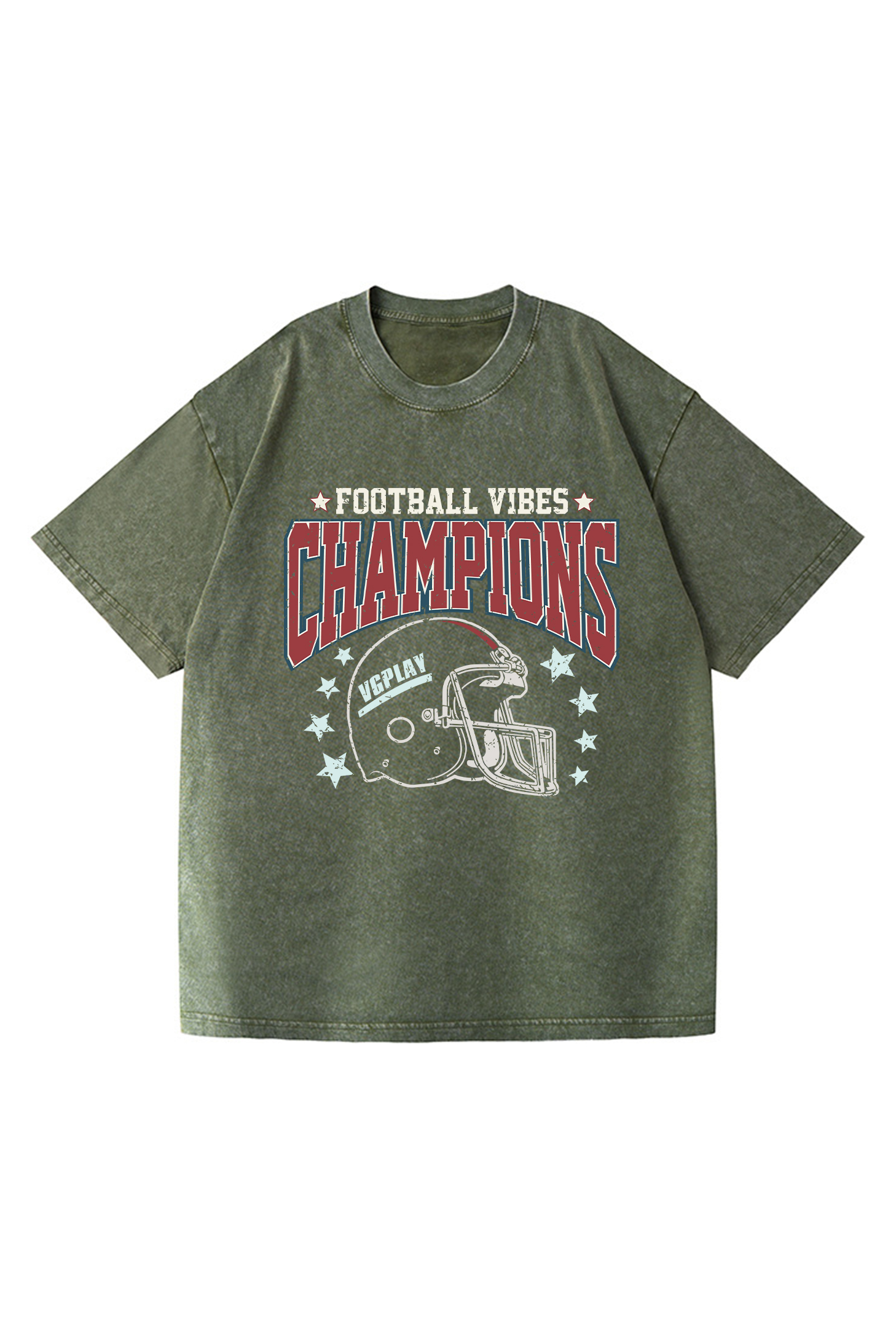 Football Vibes Champions Printed Short-sleeved Cotton T-shirt