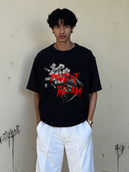 Protect The Bag Printed Short-sleeved Cotton T-shirt