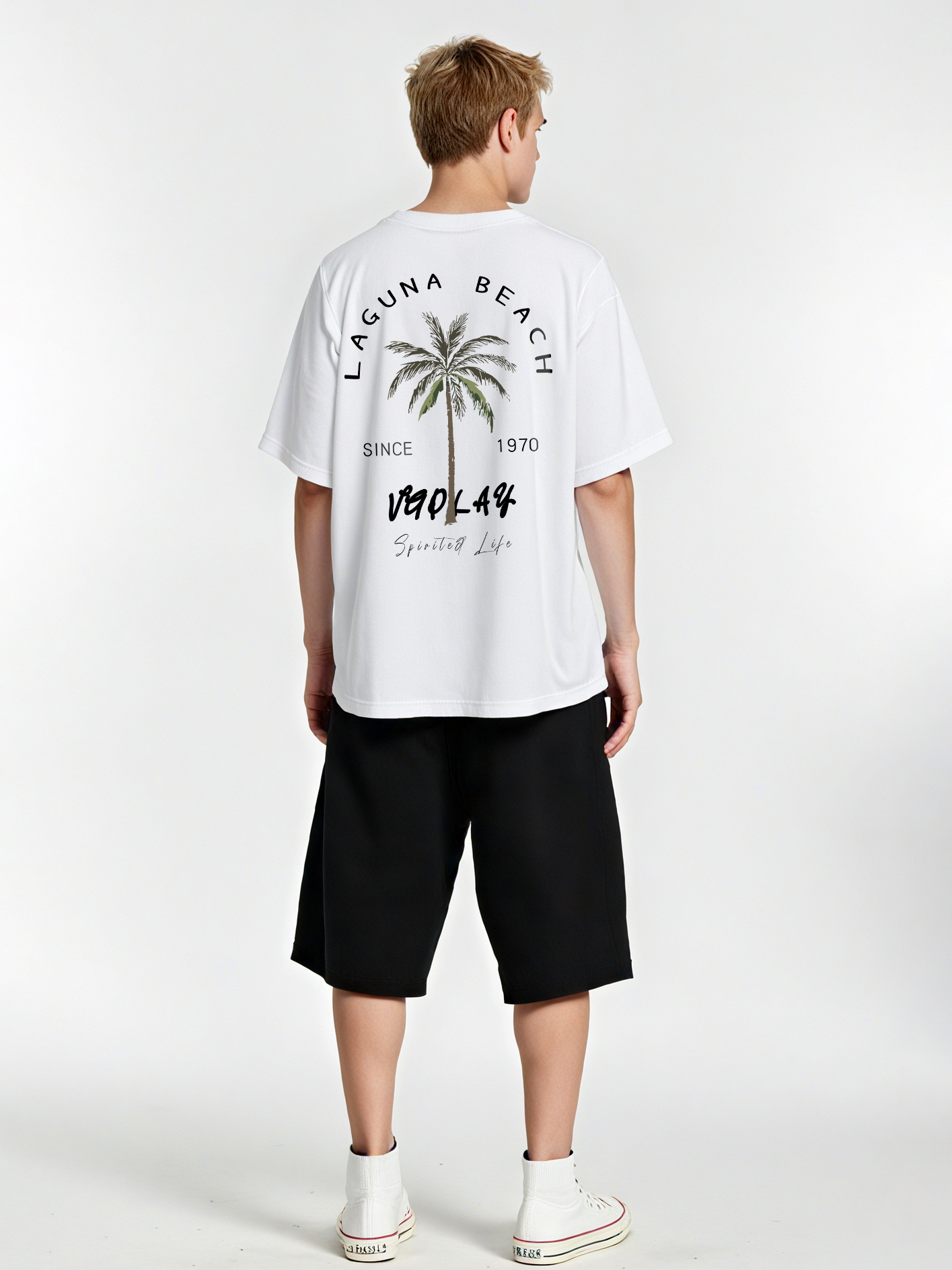 Laguna Beach Printed Short-sleeved Cotton T-shirt